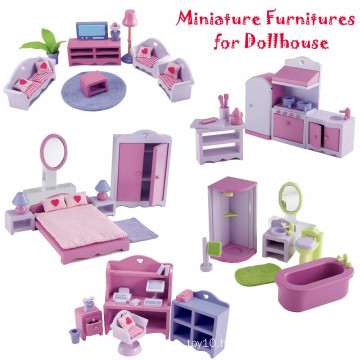 Wooden Doll House Miniatures Furniture